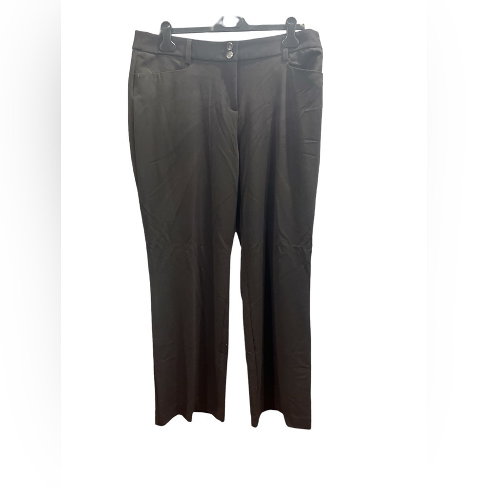 Alfani Womens Black Straight Leg Dress Pants Trousers Size 16 Office Workwear